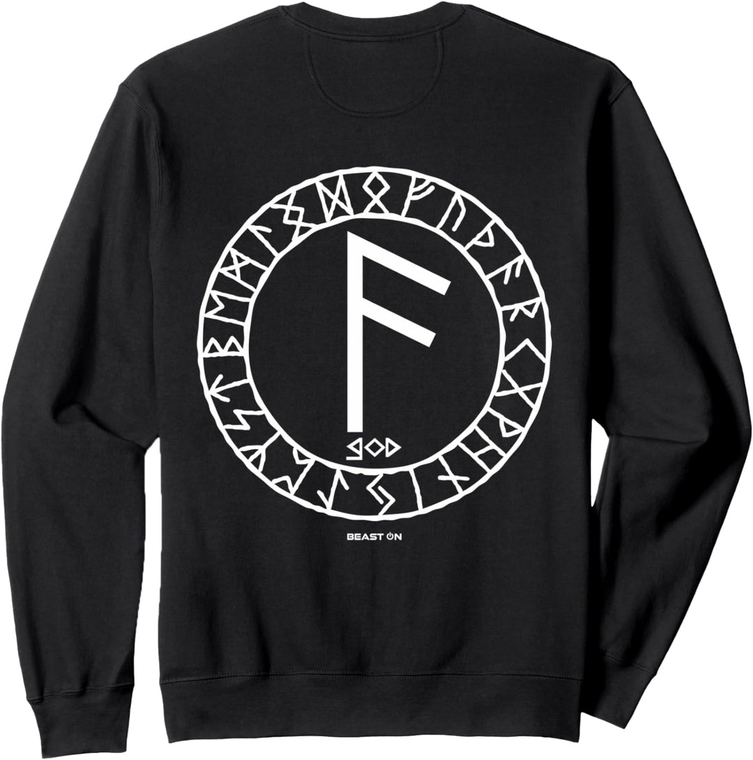 Wikinger Rune ANSUZ Rücken Motiv Nordische Rune Fitness Gym Sweatshirt