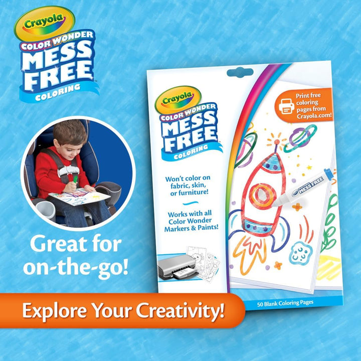 Crayola Color Wonder Mess Free Coloring, Blanko-Malseiten, 50 Stück, bedruckbares Nachfüll-Set