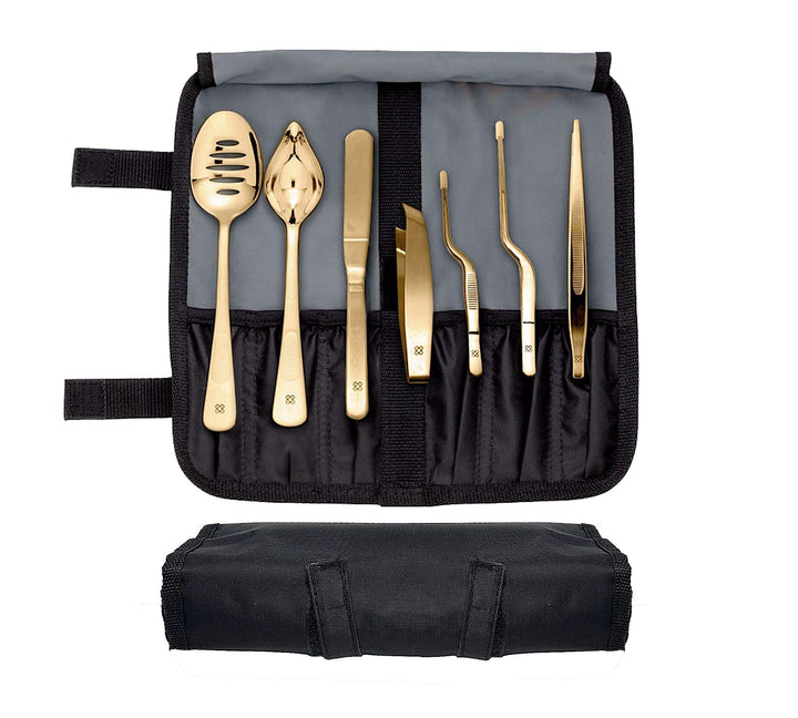 DOJA Barcelona | Kueche Chef Kochutensilien | Farbe: Goldene | 7 Utensilien Edelstahl Plating Kit |