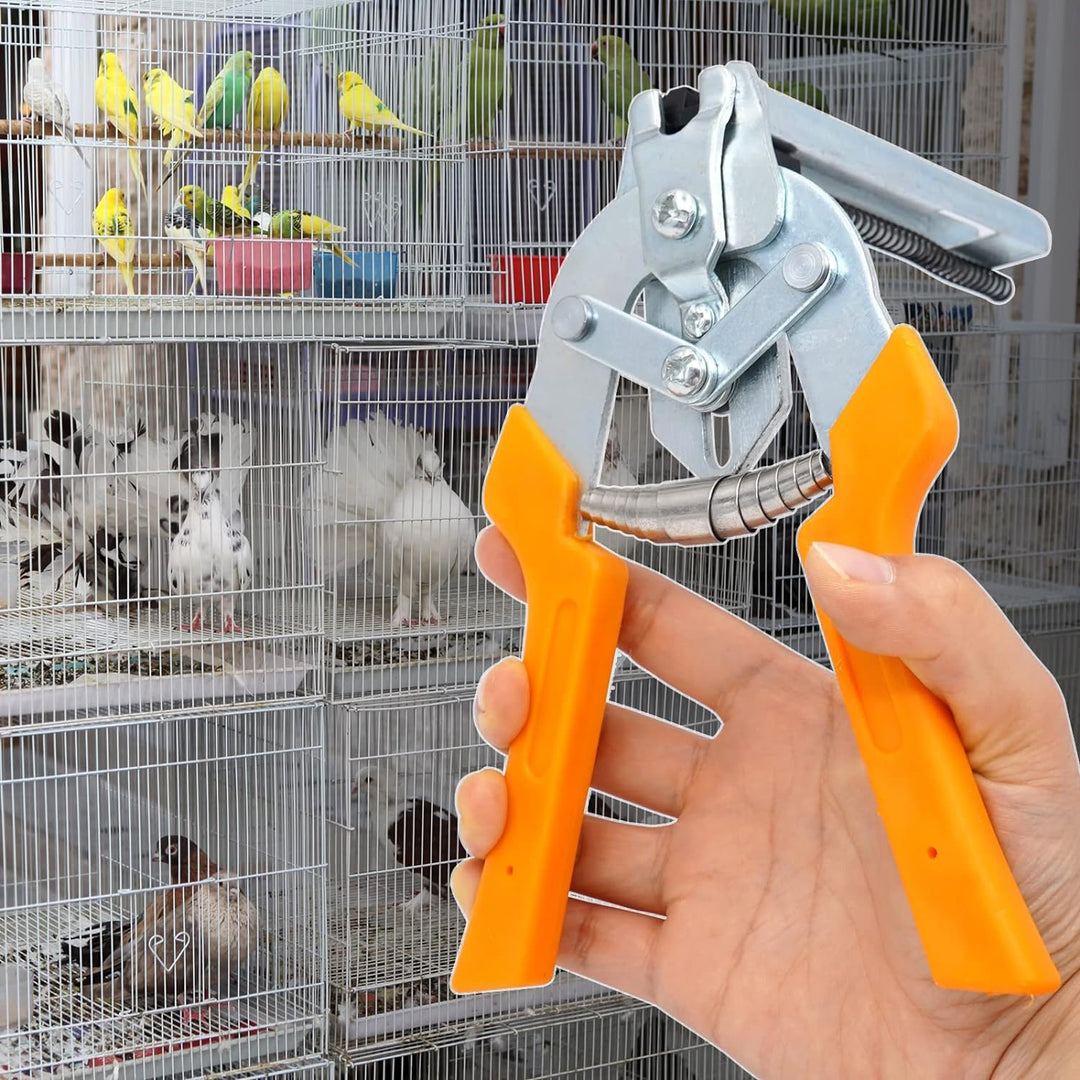 Typ M Schweine Nagelringzange mit 2400 M Clips, Handwerkzeug Edelstahl-Drahtbefestigungszange für Di