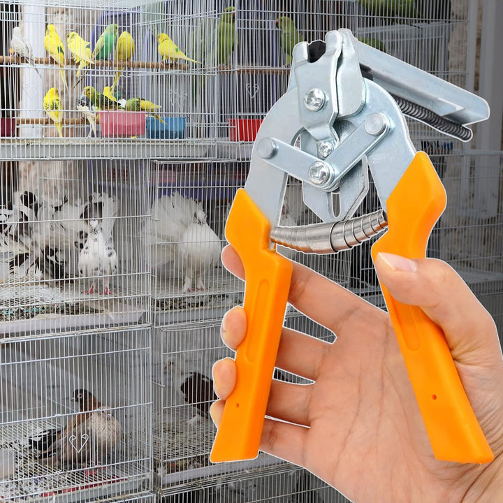 Typ M Schweine Nagelringzange mit 2400 M Clips, Handwerkzeug Edelstahl-Drahtbefestigungszange für Di