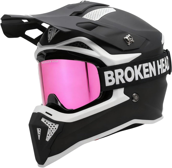 Broken Head Bavarian Patriot Motocross-Helm schwarz-blau-gelb - MX Cross-Helm - Quad-Helm - Sumo-Hel