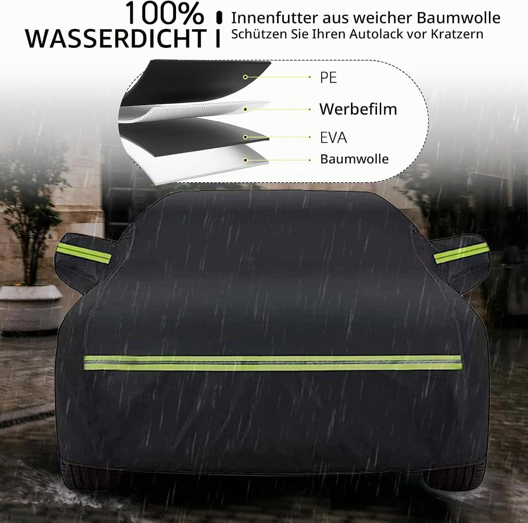 Autoabdeckung Wasserdicht Ersatz Kompatibel mit FIAT 500 500C 500E Abarth 500 2007-2024, Auto Vollga