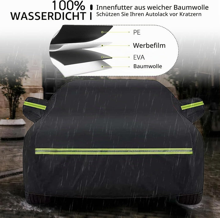 Autoabdeckung Wasserdicht Ersatz Kompatibel mit FIAT 500 500C 500E Abarth 500 2007-2024, Auto Vollga