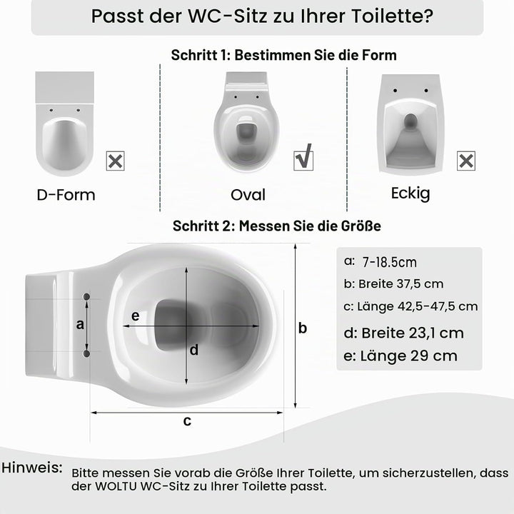 WOLTU Toilettendeckel mit Absenkautomatik Klodeckel WC Sitz Softclose antibakterielle Klobrille mit