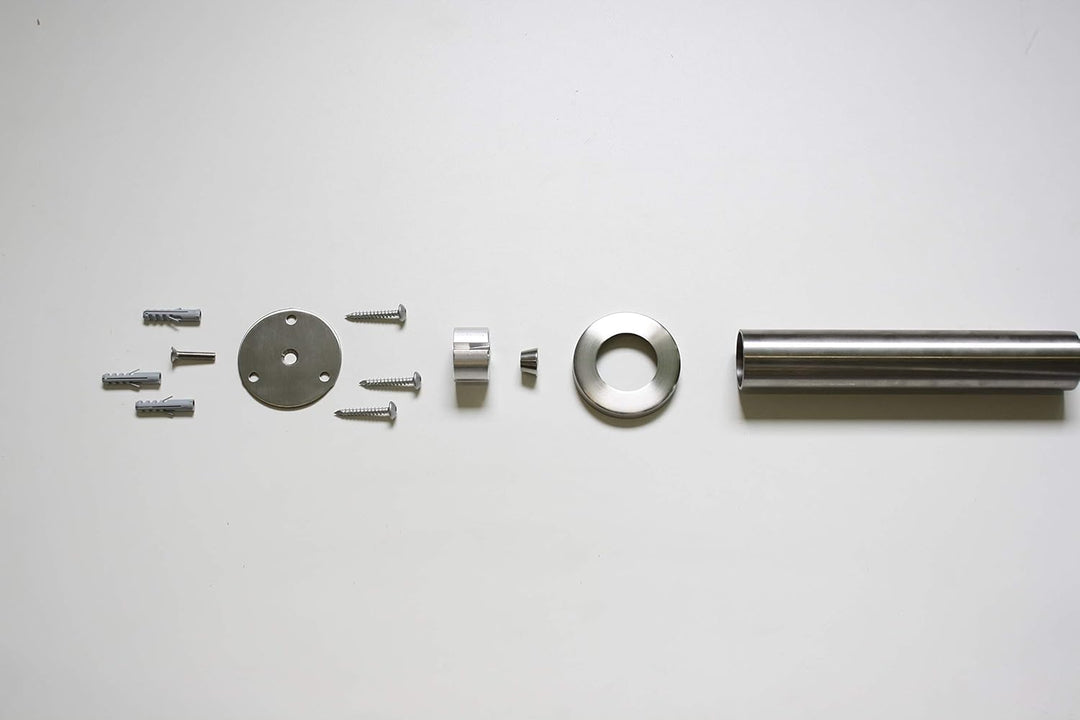 TREBA / FREWA Wandhalter mit Rosette V2A für Metallhandlauf / Rohr Ø42,4 x 2 mm, 1 Stück, E15
