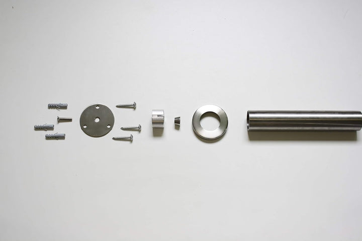 TREBA / FREWA Wandhalter mit Rosette V2A für Metallhandlauf / Rohr Ø42,4 x 2 mm, 1 Stück, E15