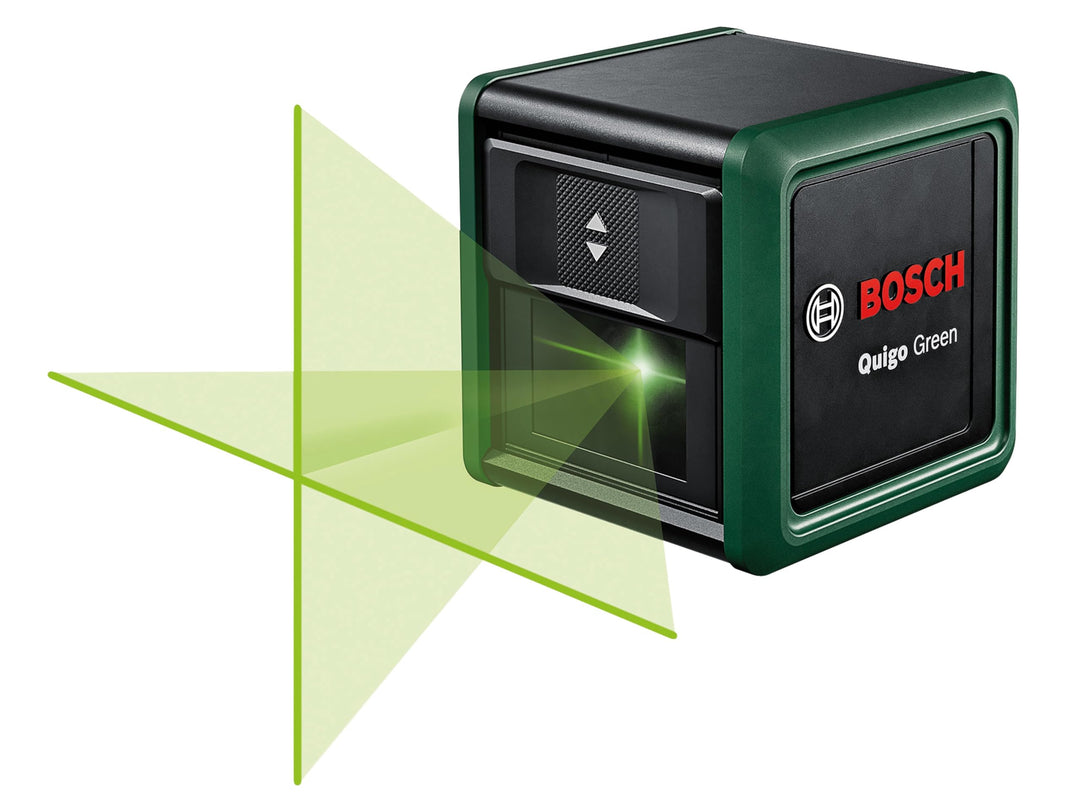 Bosch Home and Garden Kreuzlinienlaser Quigo Green mit Stativ (grüner Laser für bessere Sichtbarkeit