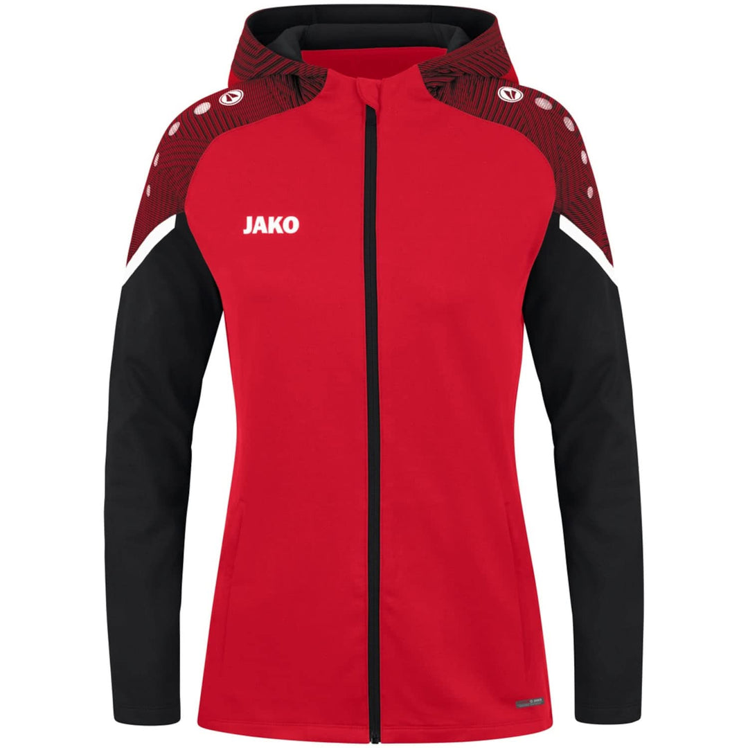 JAKO Damen Kapuzenjacke Performance, Royal/Weiss/Marine,6897, Rot/Schwarz