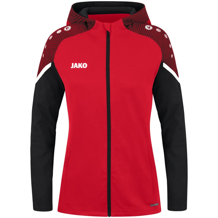 JAKO Damen Kapuzenjacke Performance, Royal/Weiss/Marine,6897, Rot/Schwarz