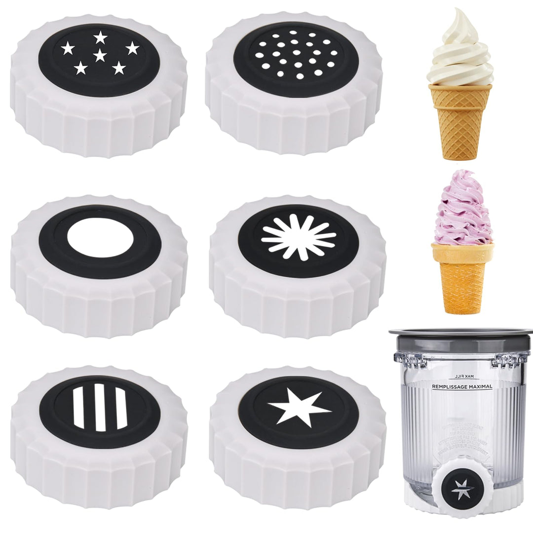 6 Sets Wirbeldüse für Ninja Swirl Creami Pints Deckel, weiche Servierdüse für Ninja Swirl Creami NC7