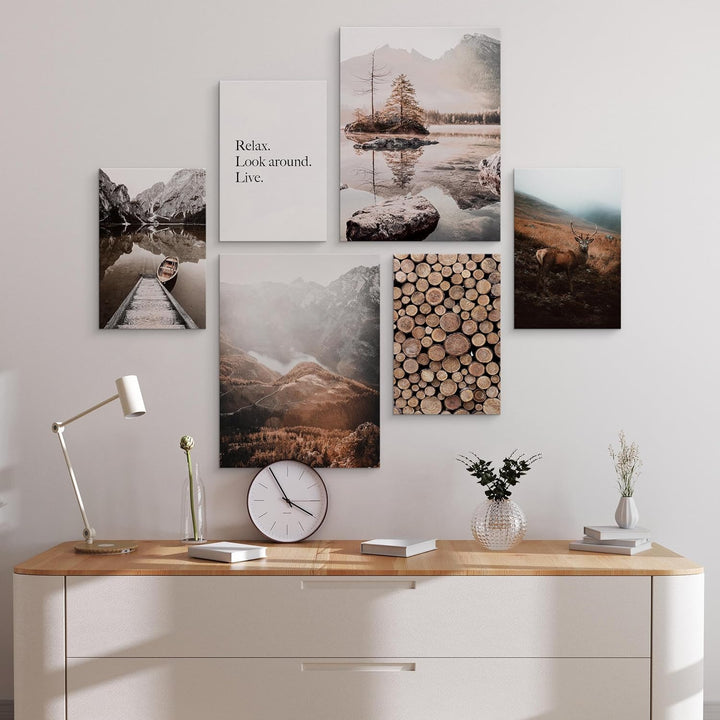 Muralo - Wandbilder Set - Leinwand Bilder Set Aufhängefertig - Bilder für Wohnzimmer Schlafzimmer -