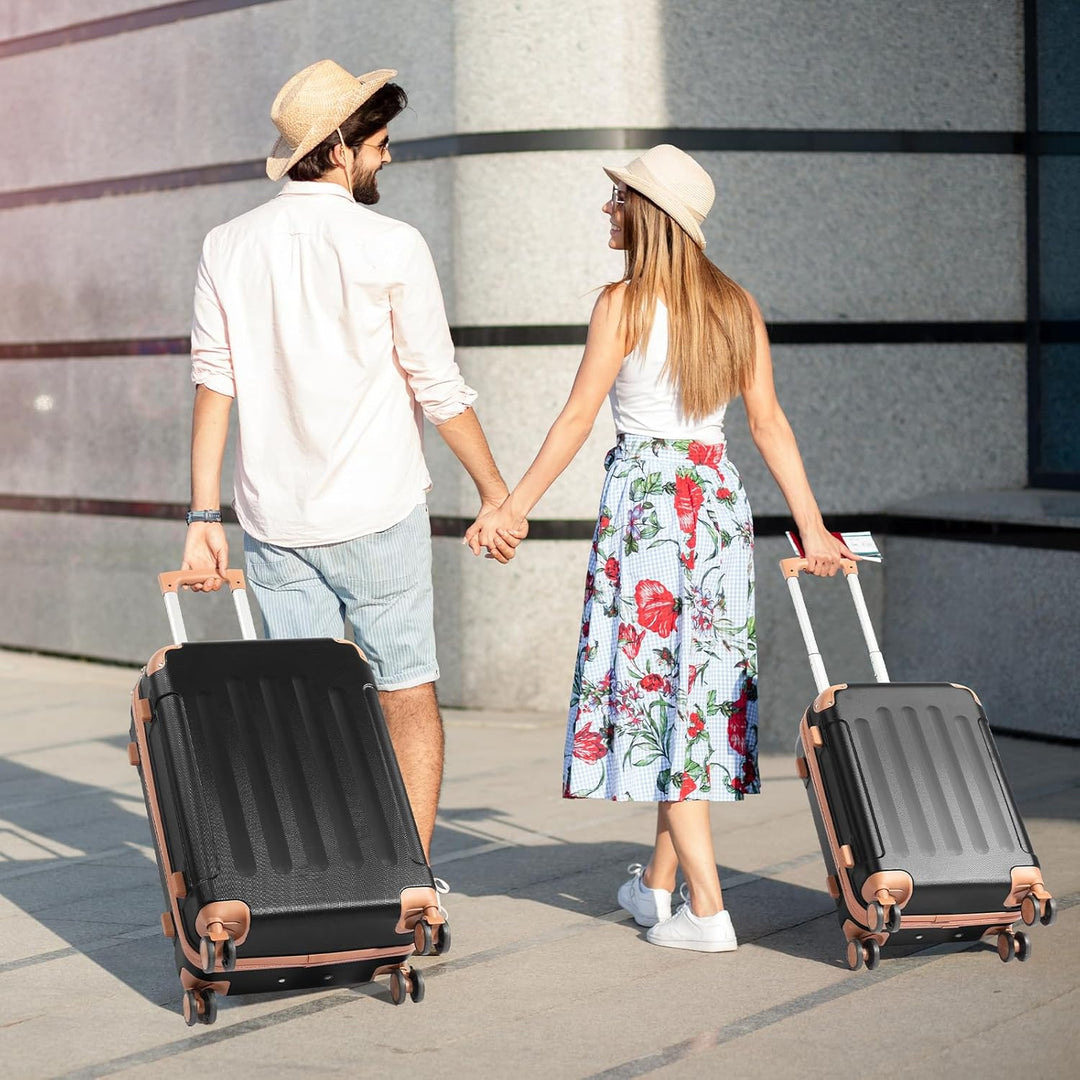 LEADZM Kofferset 4 teilig Hartschale, Koffer Set aus ABS, Reisekoffer mit Rollen Gross, Hartschalenk