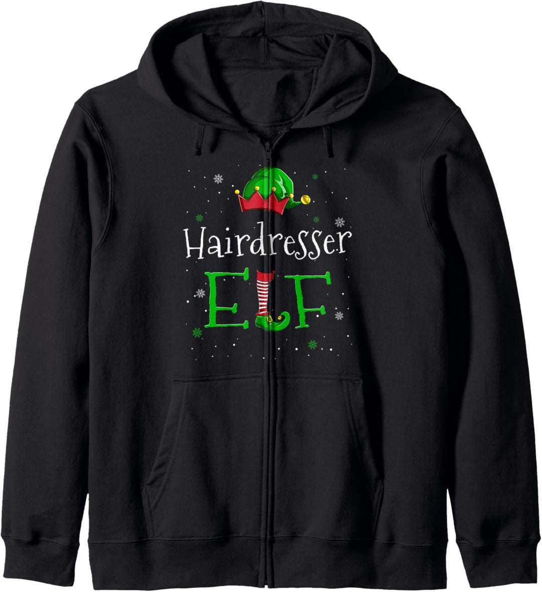 Friseur Elf Lustige Weihnachtsmann Familie Kapuzenjacke