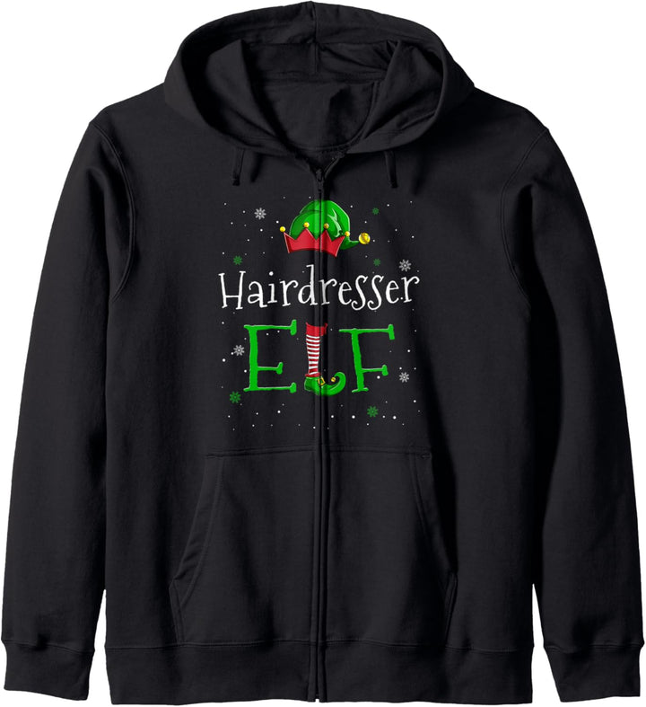 Friseur Elf Lustige Weihnachtsmann Familie Kapuzenjacke