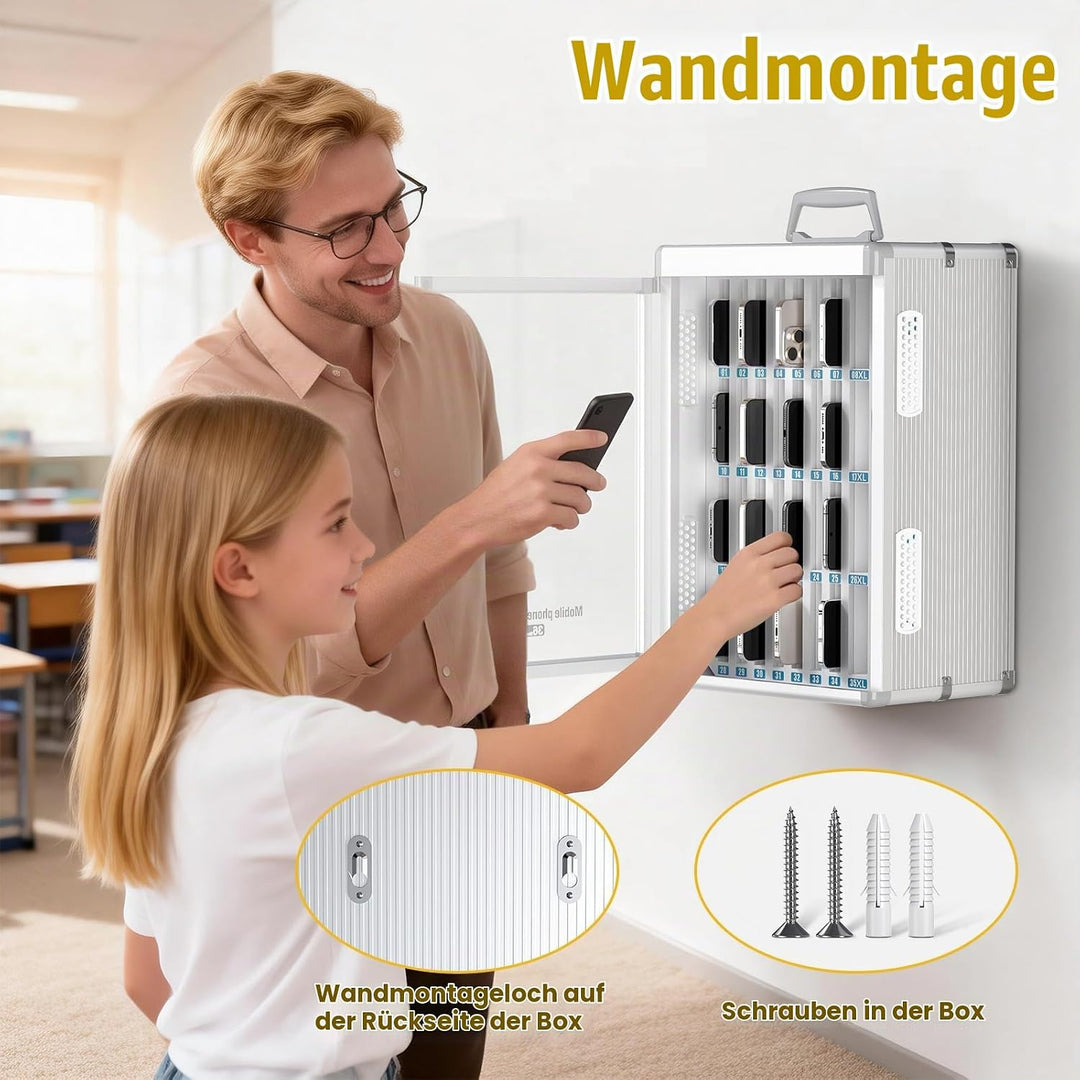Glosen 36 Handytresore mit 【Universalschlüssel】, Handy-schliessfach aufbewahrungsschrank [Wandmontie