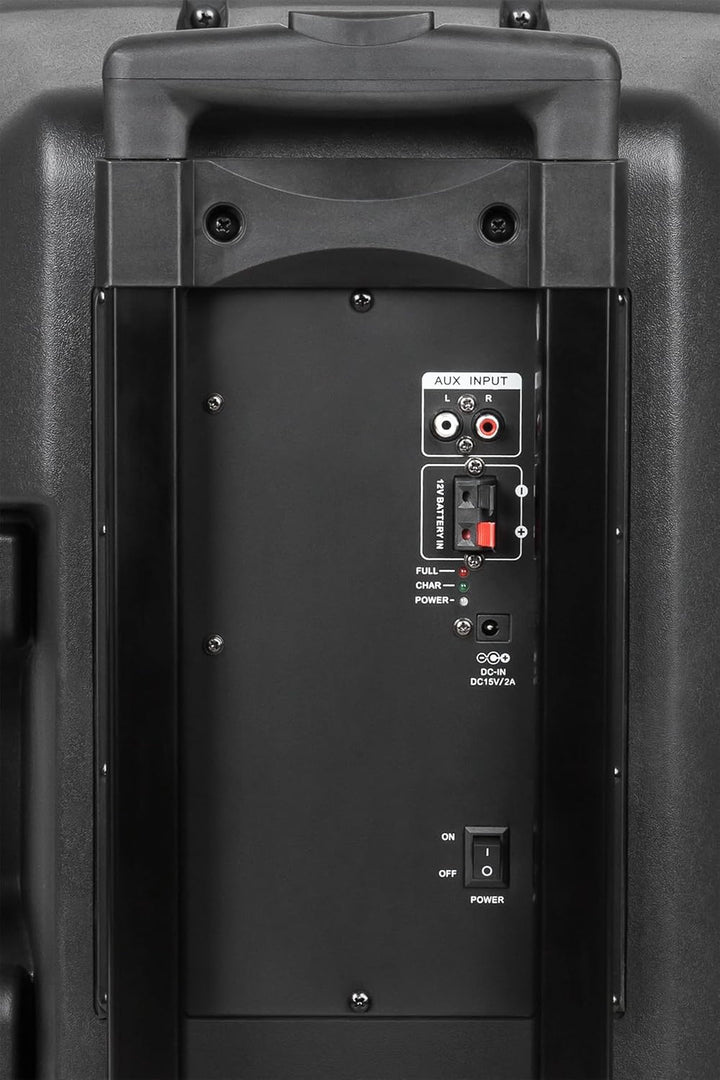 Krüger&amp;Matz KM1712 Aktive Bluetooth-Lautsprecher, PA-DJ-Anlage (2 x Funkmikrofon, SD, FM, USB, Fernb