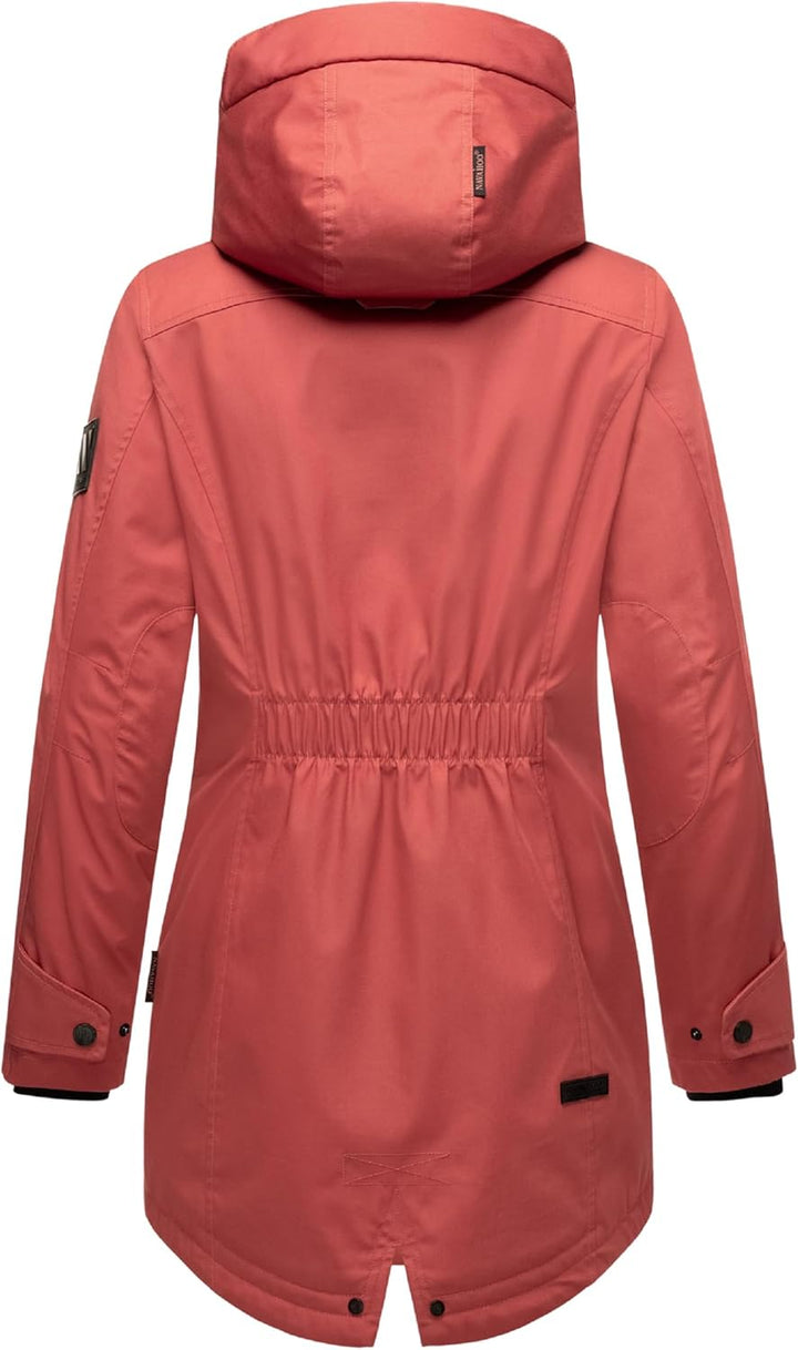 Navahoo Damen Übergangsjacke Warmer Kurzmantel Regenjacke wasserdicht mit Kapuze Brinjaa XS-XXL XS R