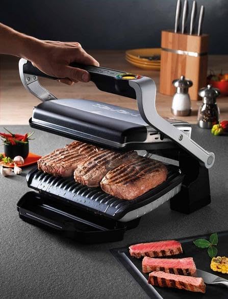 Tefal OptiGrill+ GC718D10 Smart Grill, 6 Programme, Kochanzeige, Dickenmessung, Tropfwanne