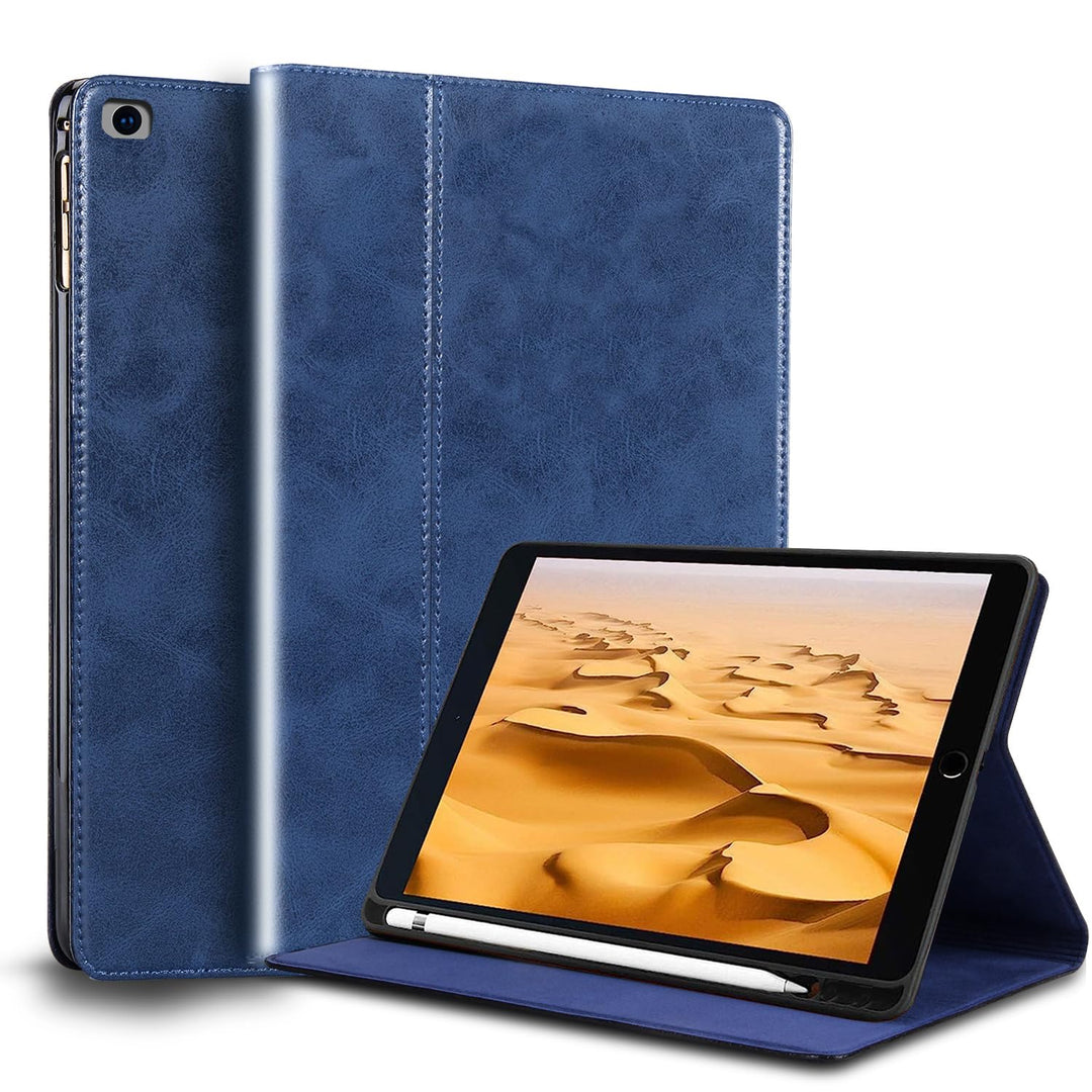 Gexmil Hülle für iPad Mini 5./4. Generation 2019/2015 7,9 Zoll Echt Leder Hülle mit Stylus Halter An