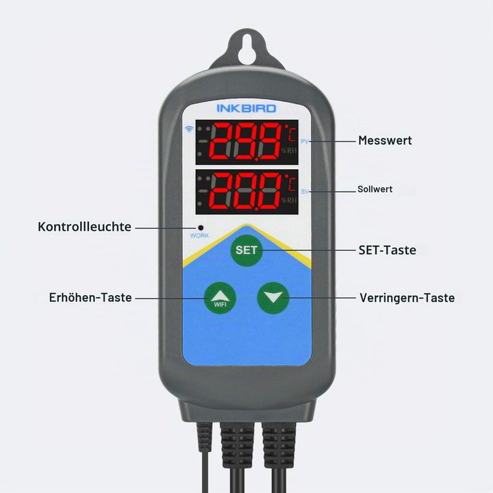 Inkbird WIFI Thermostat,Dualzeitzyklusein Alarmfunktion Zwei Steckdosen(Nur Zum