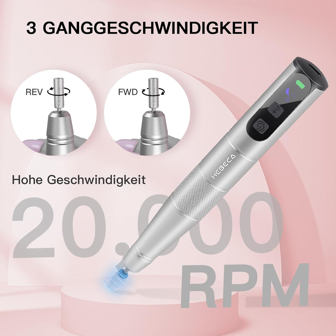 Elektrische Nagelfraser Kabellos für Gelnägel 12 in 1 Maniküre Pediküre Set Elektrisch Akku for Natu