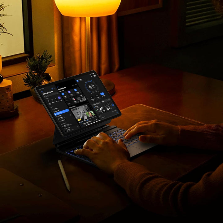 HOU Tastatur hülle für Samsung Galaxy Tab S10+/S9 FE+/S9+/S8+/S7 FE/S7+ (12,4 Zoll) mit Magnetstände