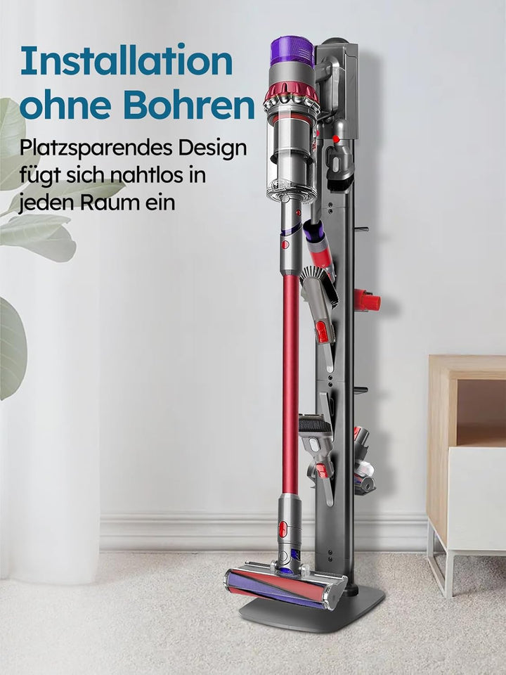 Ständer kompatibel mit Dyson G5 V15 V12 V11 V10 V8 V7 V6,Metall Halterung mit 4 Haken & 4 Regale für