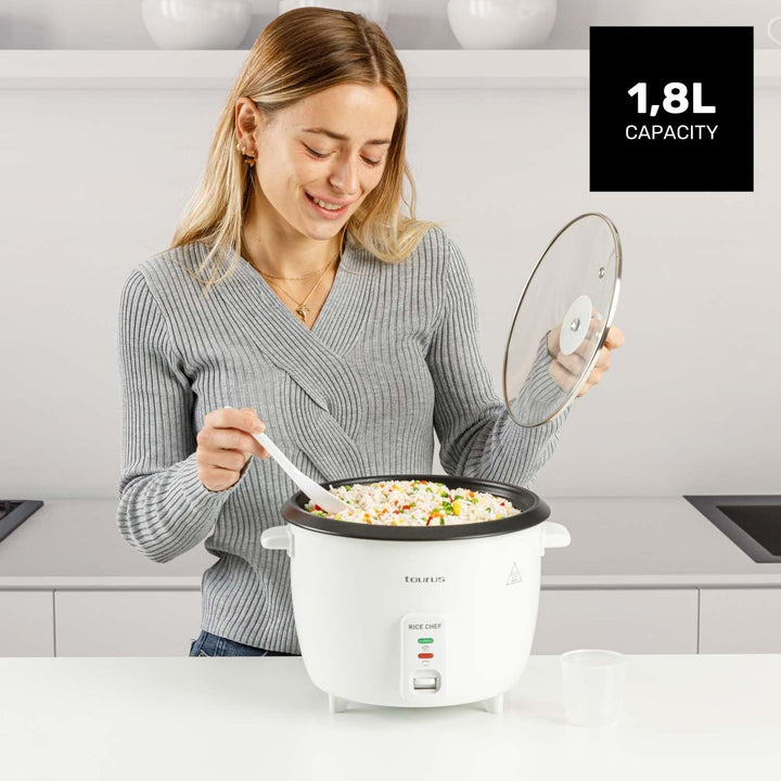 Taurus Rice Chef - Reiskocher | 1.8l | 700W | 0 Dezibel | Kunststoff 1,8 L, 1,8 L