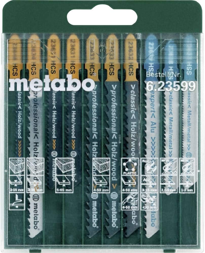 Metabo Stichsägeblattsortiment - SP 10-teilig, für Holz+Metall+Kunststoffe (623599000) Materialeignu