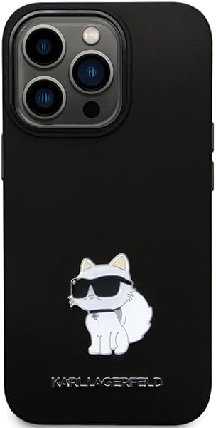 Karl Lagerfeld KLHCP14LSMHCNPK Hülle für iPhone 14 Pro 6.1" Schwarz hardcase Silicone C Metal Pin