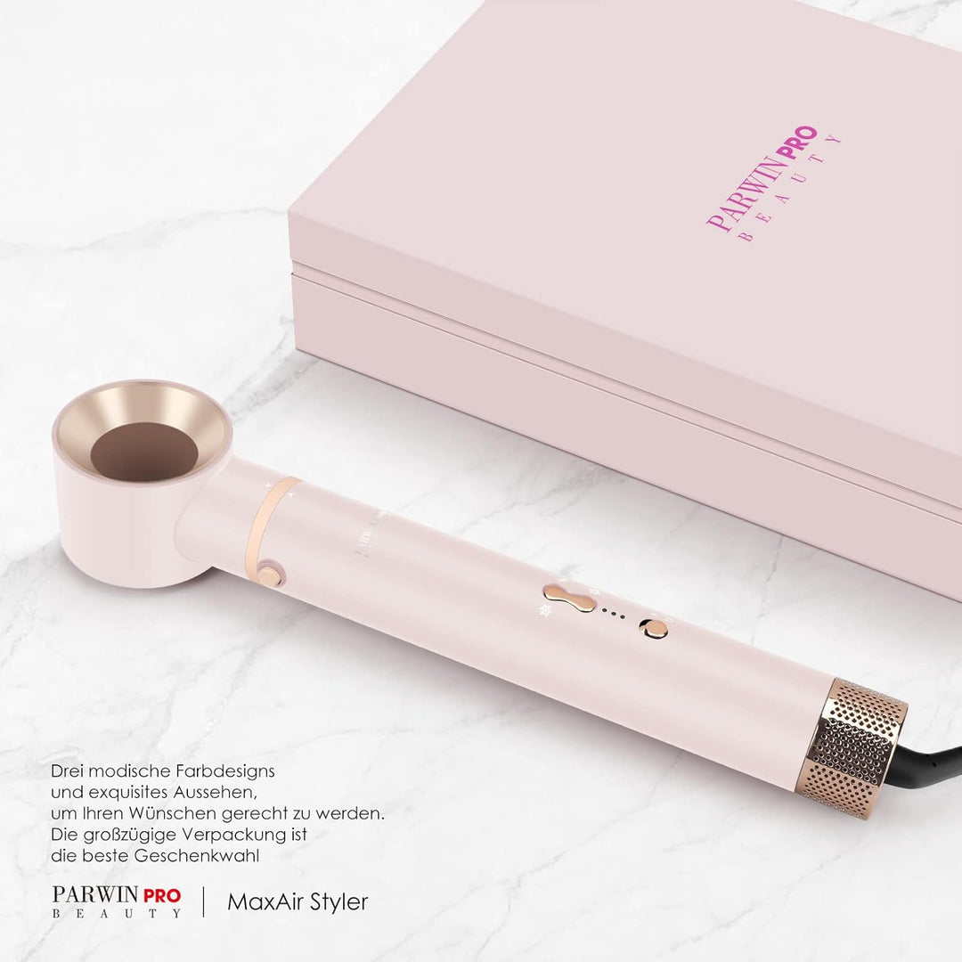 5 IN 1 MaxAIR Styler, PARWIN PRO BEAUTY Haartrockner Warmluftbürste Set, Rundbürstenföhn, Lockenstab