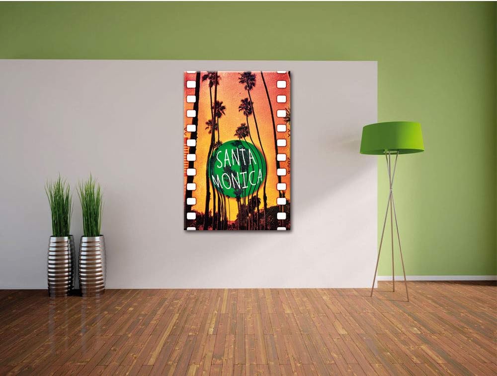 Santa Monica Leinwandbild Bild auf Leinwand, XXL riesige Bilder fertig gerahmt mit Keilrahmen, Kunst