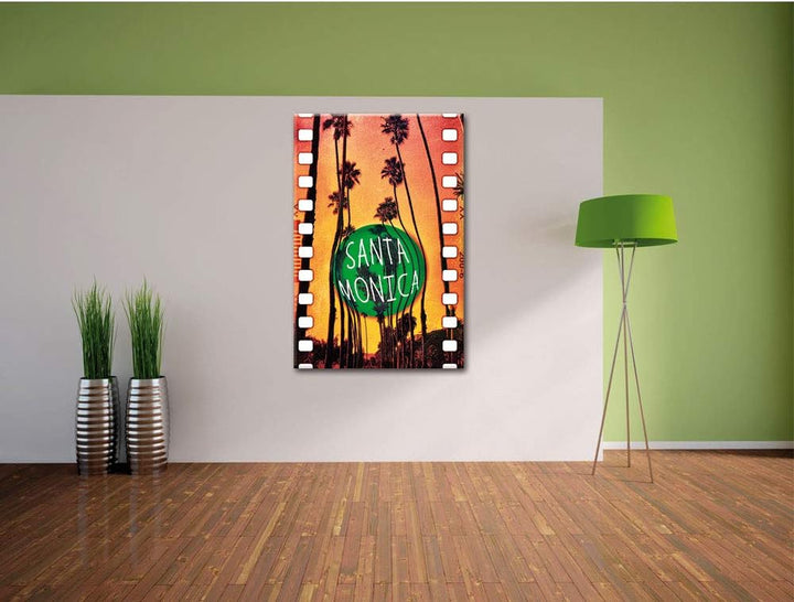 Santa Monica Leinwandbild Bild auf Leinwand, XXL riesige Bilder fertig gerahmt mit Keilrahmen, Kunst