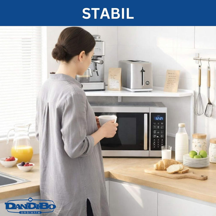 DanDiBo Eckregal Küche Arbeitsplatte Küchenregal 72x72 cm Mikrowellenregal Weiss 2 Stufig 96689 Mikr