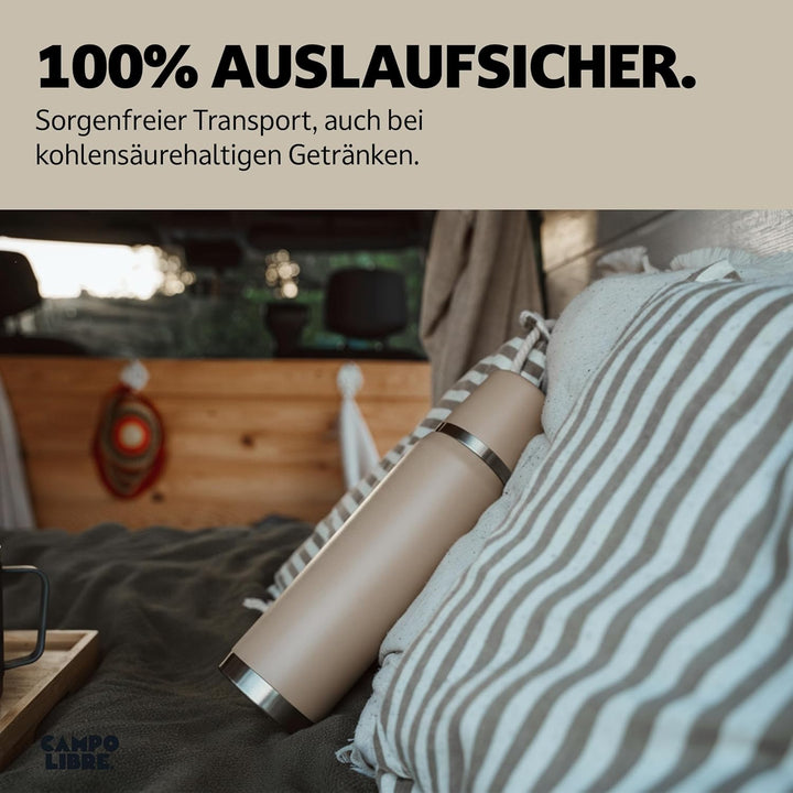 Campo Libre. Jaco® Thermoskanne 1L, 750ml, 500ml I Thermos mit Becher I Unsere Thermosflasche mind.