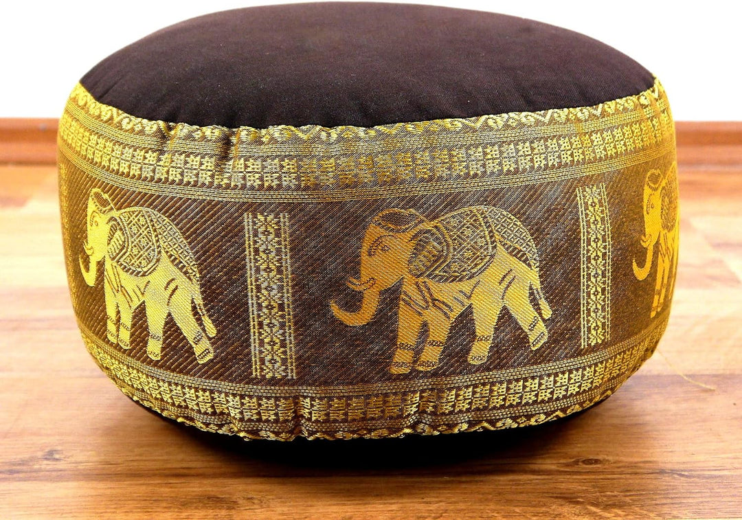 livasia Meditationskissen Thaiseide, Yogakissen klein mit Kapok, Pouf, Bodenkissen Yoga Zen Meditati