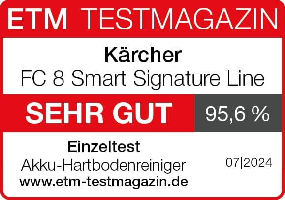 Kärcher Hartbodenreiniger FC 8 Smart Signature Line, kabelloser Bodenreiniger mit 4 rotierenden Mikr