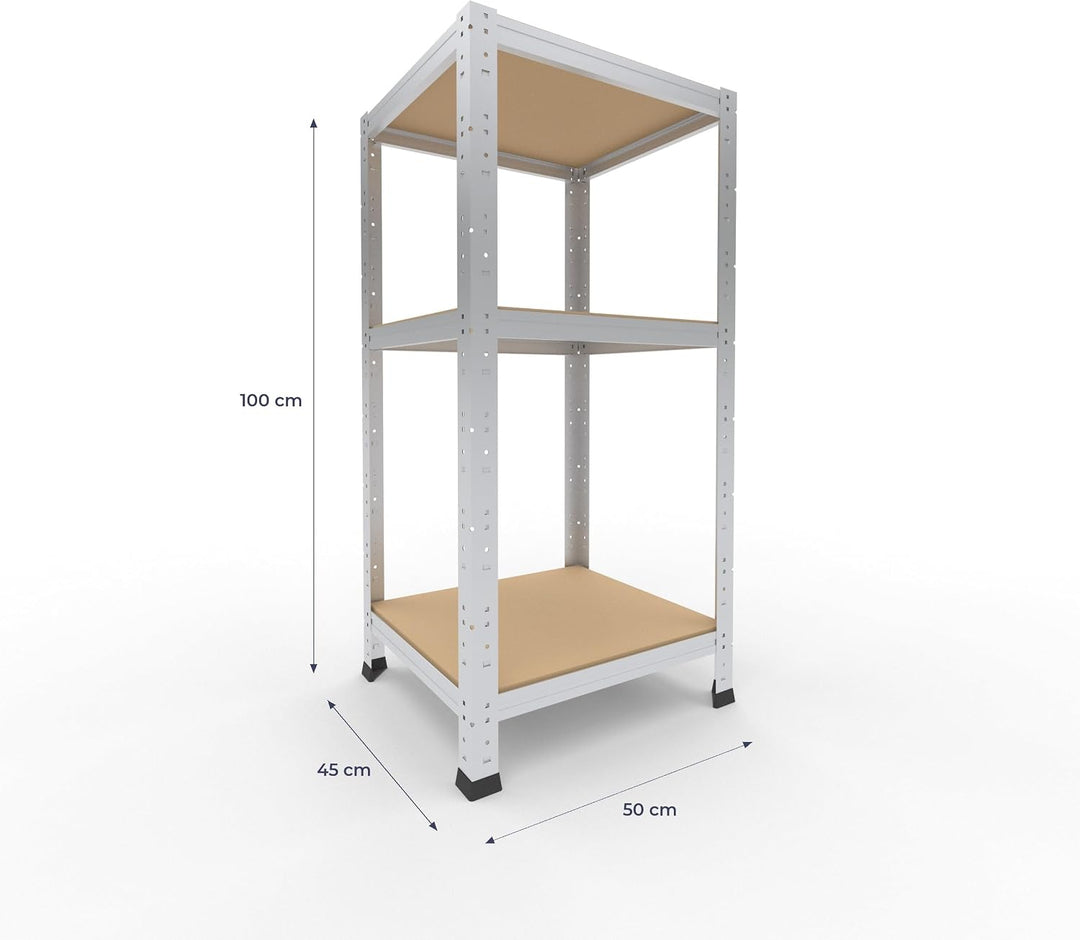 shelfplaza® 100x50x45cm Home Schwerlastregal verzinkt/Metallregal mit 3 Böden/Kellerregal Metall, Ga