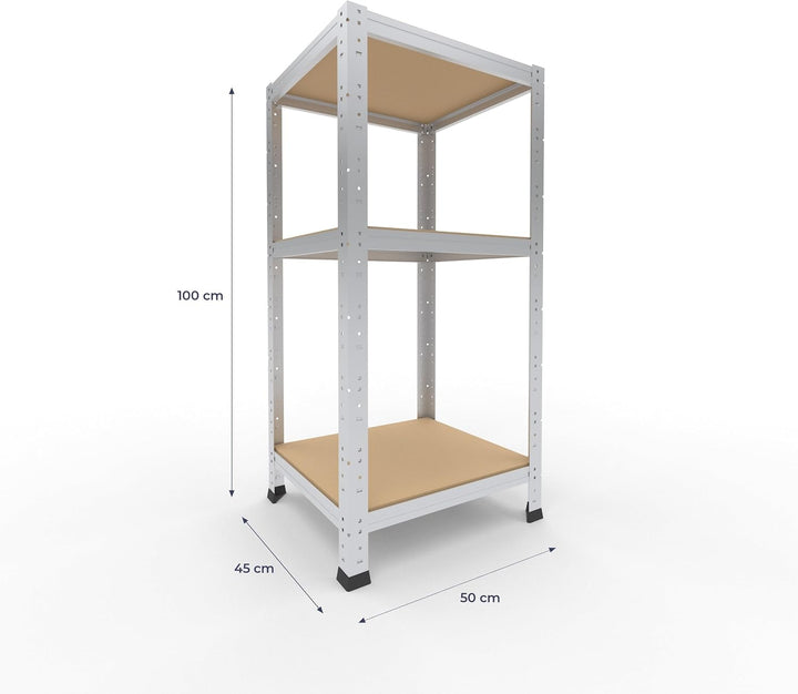 shelfplaza® 100x50x45cm Home Schwerlastregal verzinkt/Metallregal mit 3 Böden/Kellerregal Metall, Ga