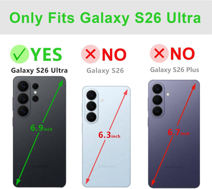 LENSUN Echtleder Hülle für Samsung Galaxy S26 Ultra, Handyhülle Klapphülle [RFID Schutz][Magnetversc