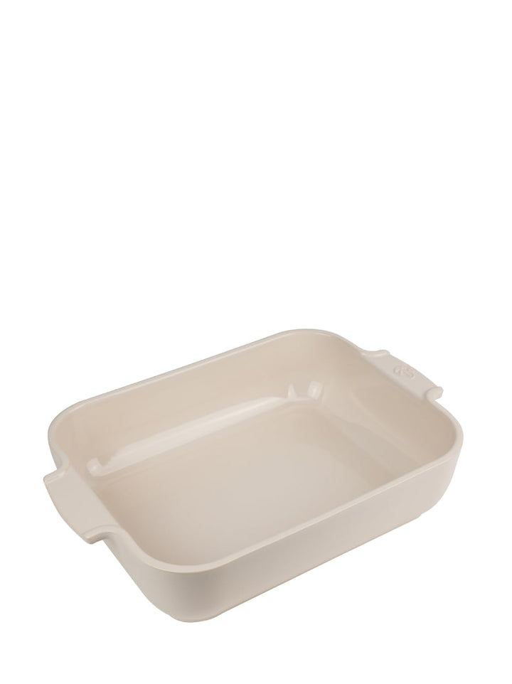 Peugeot Appolia Rechteckige Auflaufform mit Griffen, Keramik, Ecru / Weiss, 7,2x32x21,7 cm, Fassungs