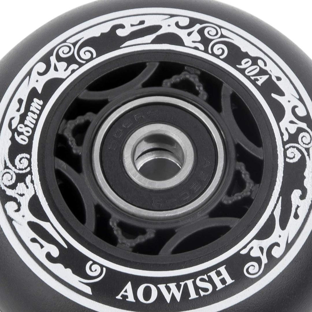 AOWISH Inline-Skate-Rollen 85A (8 Stück) Kinder Einsteiger Roller Ersatzrad Schwarz, schwarz