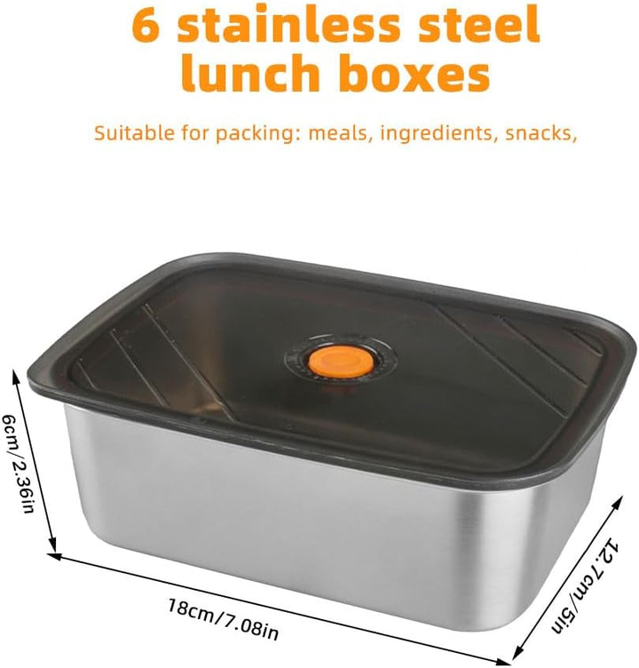 6er SFrischhaltedosen Mit Deckel Meal Prep Boxen für Spülmaschine | Behältern für Lebensmittel 18*12
