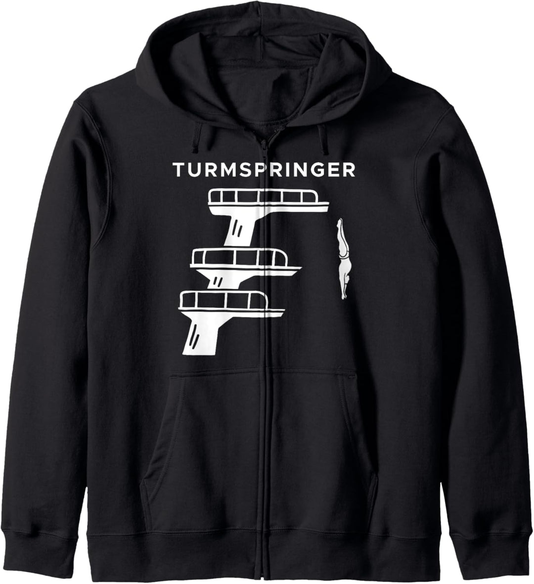 Turmspringen Turmspringer Wasserspringen Sprungbrett Becken Kapuzenjacke