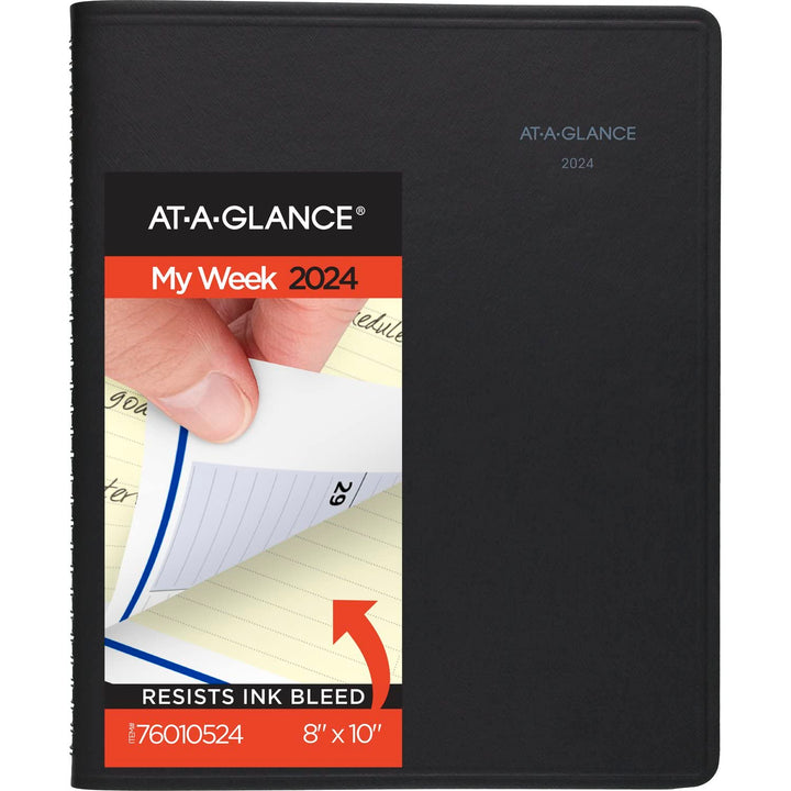 AT-A-GLANCE 2024 Wochen- & Monatsplaner, QuickNotes, offener Terminplaner, Monatsregister, 20,3 x 25