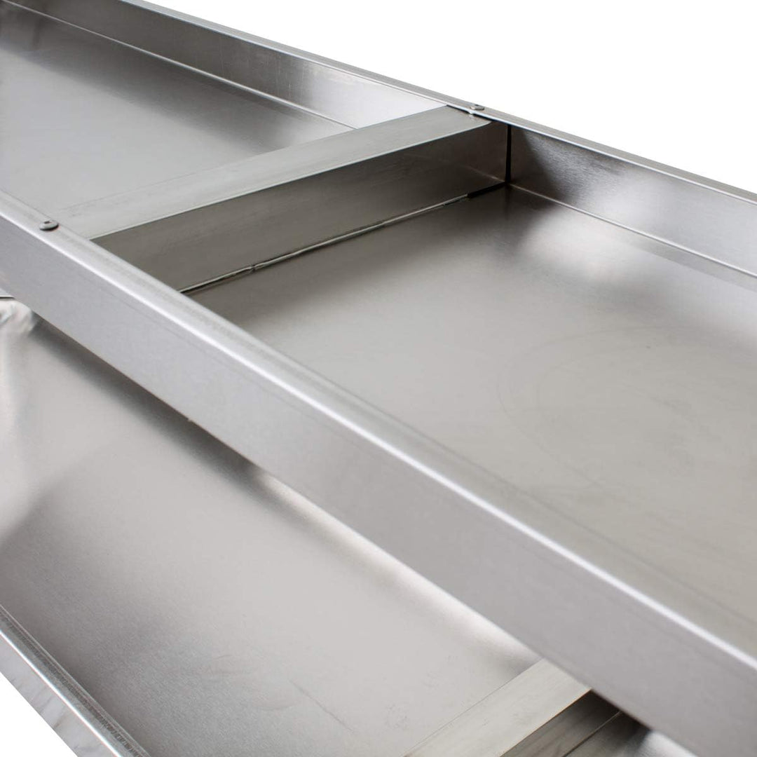 Beeketal 'BTA-180' Küchen Arbeitstisch Aufsatzboard 180 cm aus Edelstahl mit 2 Ablageflächern (Tragk