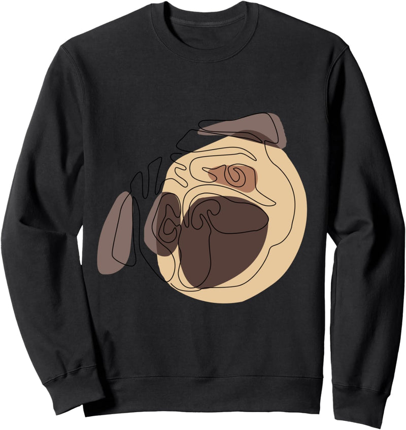 Modern One line Abstract Pug Sweatshirt