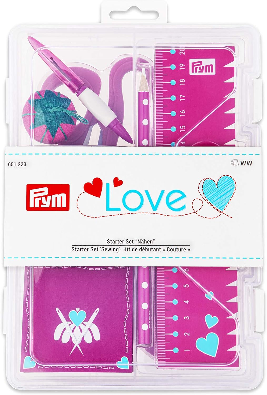 Prym 651223 Love Starter Set Nähen Mint Nähset, pink, 25 x 17 x 6,5 cm 25 x 17 x 6,5 cm Pink, 25 x 1