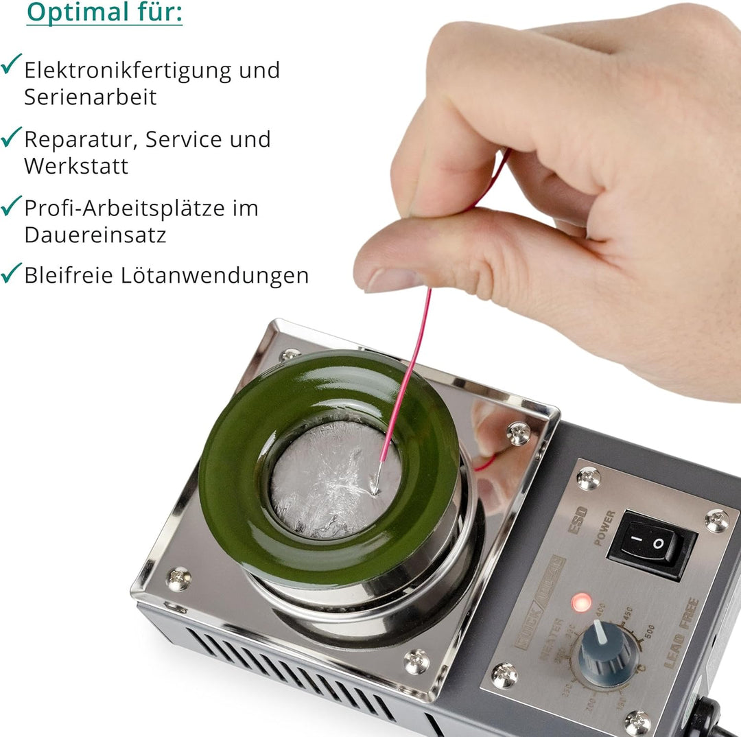QUICK sensorgeregelter Löttiegel 200 W Lötbad rund Ø36mm 150-500°C QU100-4C rund